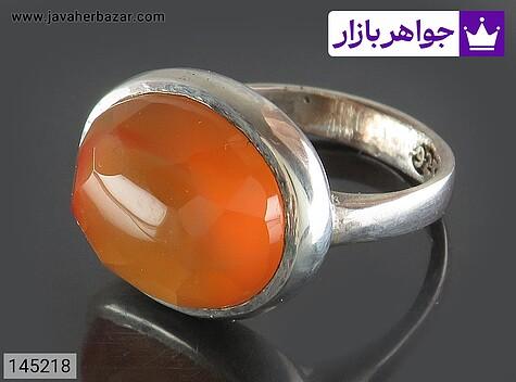 انگشتر نقره عقیق یمنی نارنجی مردانه [شرف الشمس] - 145218